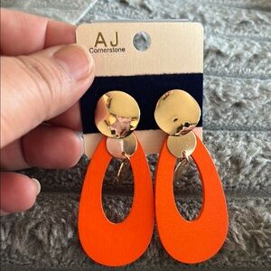 Orange and Gold Earrings